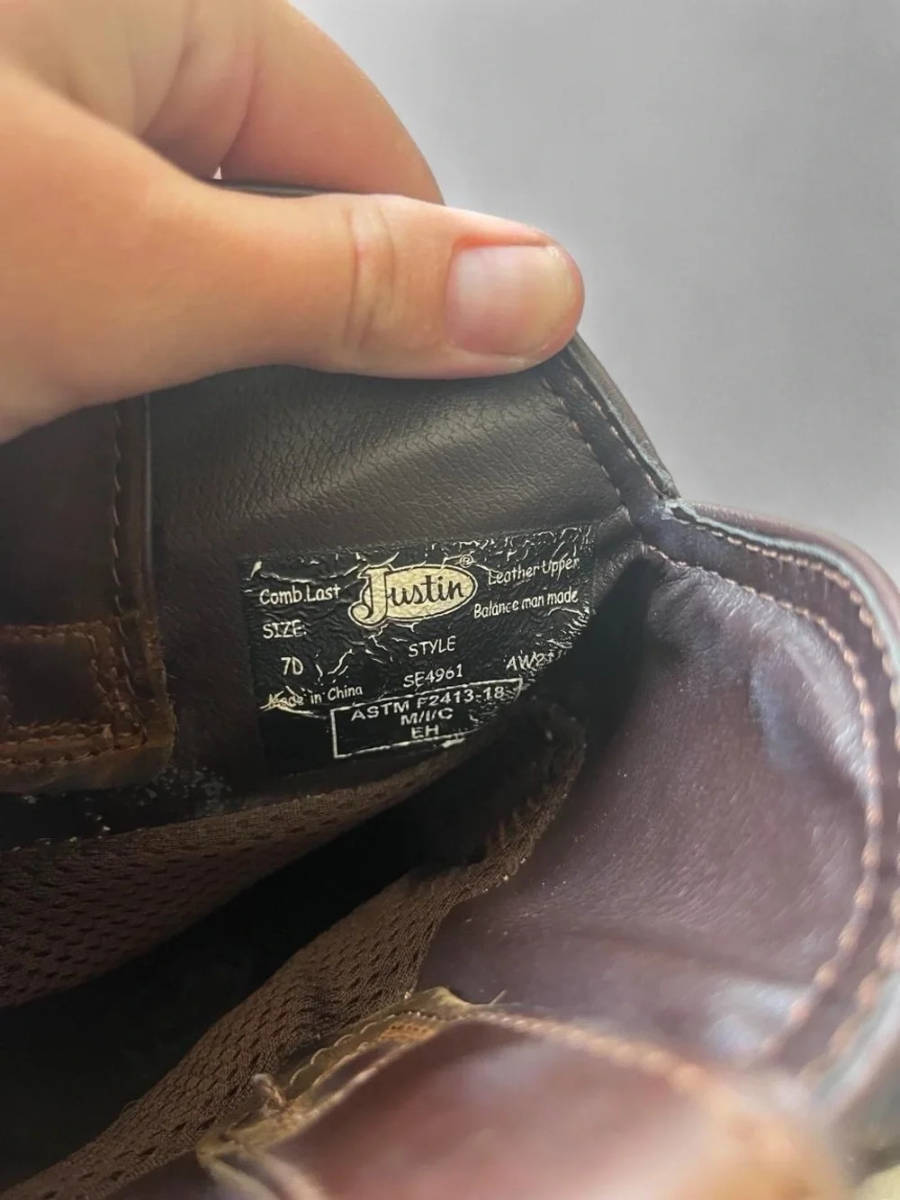 Justin Steel Toe Work Boots | Men’s 7D | EH Safety Toe | Leather Work Boots